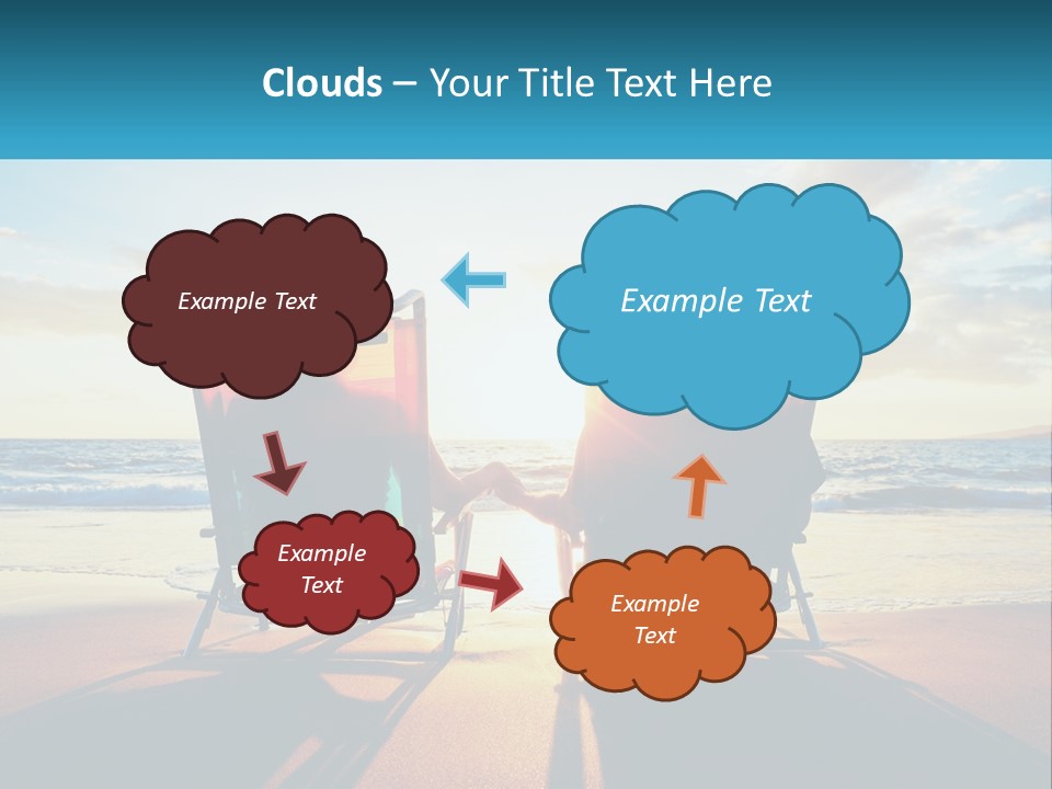 Two People Sitting In Beach Chairs Facing Each Other PowerPoint Template