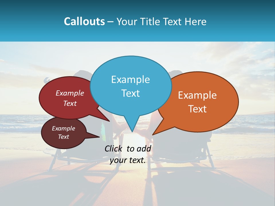 Two People Sitting In Beach Chairs Facing Each Other PowerPoint Template