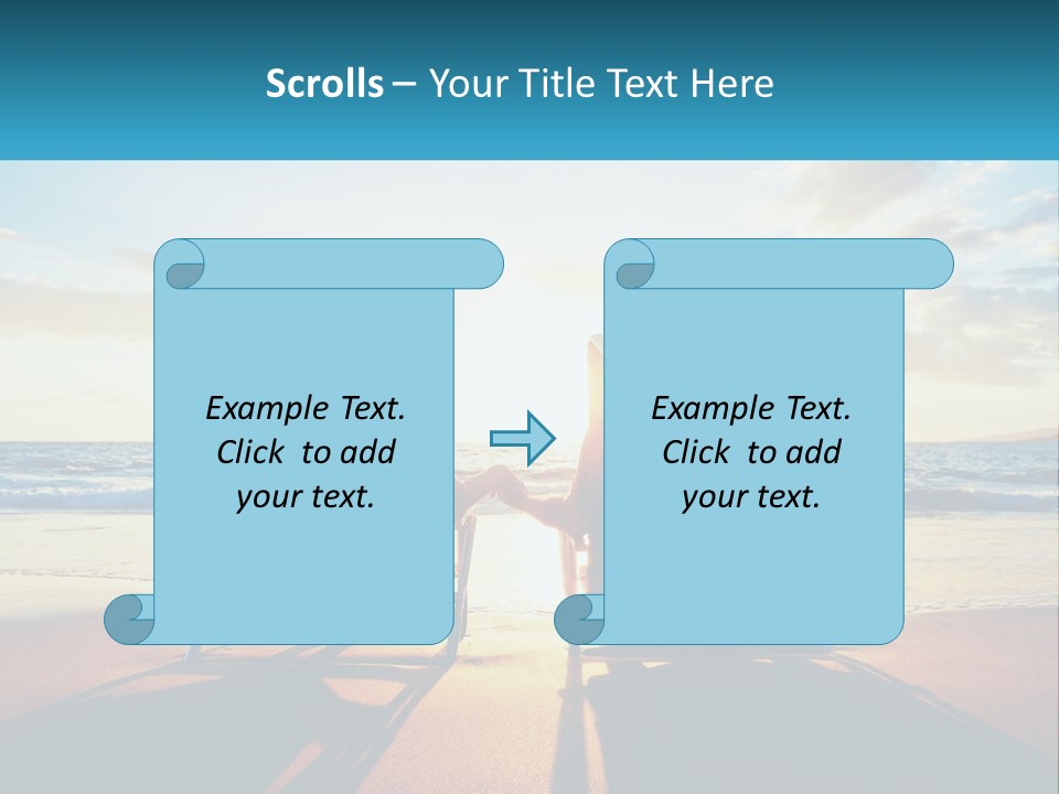Two People Sitting In Beach Chairs Facing Each Other PowerPoint Template