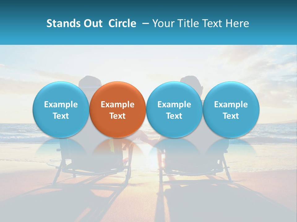 Two People Sitting In Beach Chairs Facing Each Other PowerPoint Template