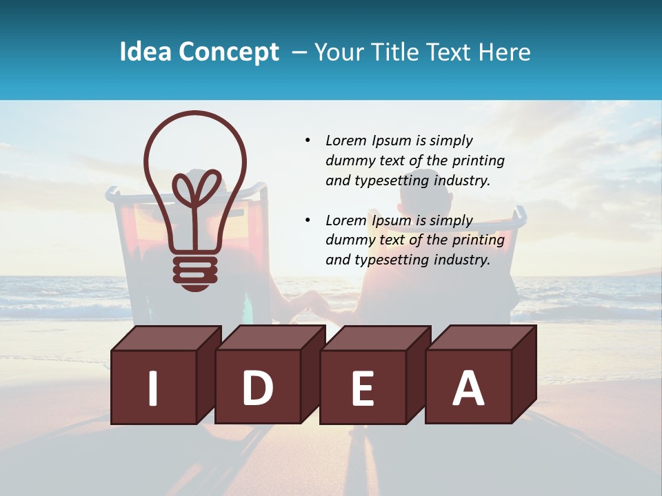 Two People Sitting In Beach Chairs Facing Each Other PowerPoint Template