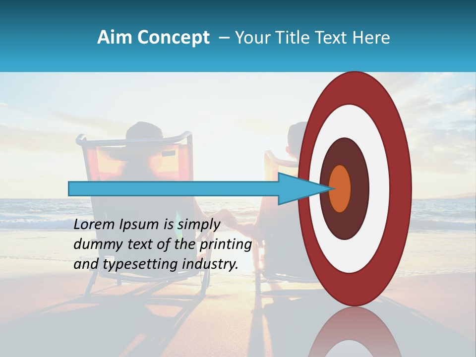 Two People Sitting In Beach Chairs Facing Each Other PowerPoint Template