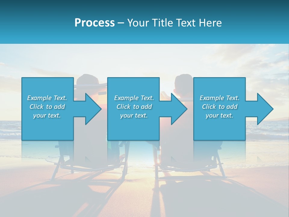 Two People Sitting In Beach Chairs Facing Each Other PowerPoint Template