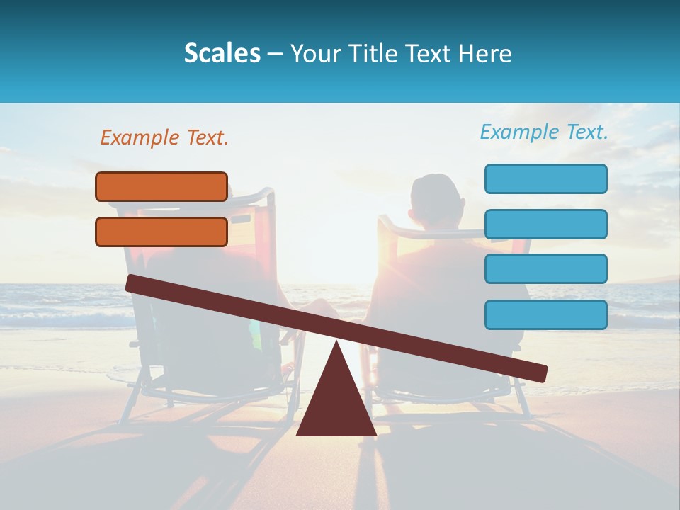Two People Sitting In Beach Chairs Facing Each Other PowerPoint Template