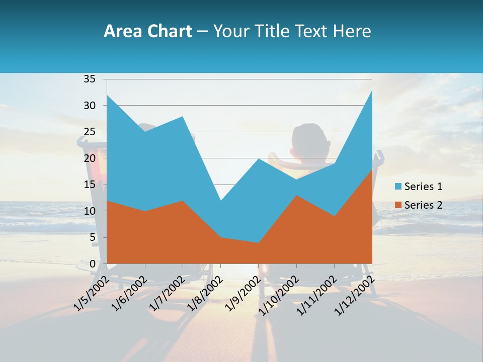 Two People Sitting In Beach Chairs Facing Each Other PowerPoint Template