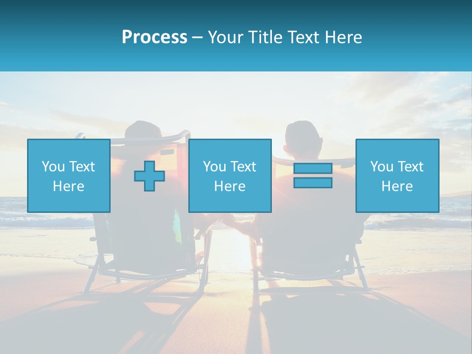 Two People Sitting In Beach Chairs Facing Each Other PowerPoint Template