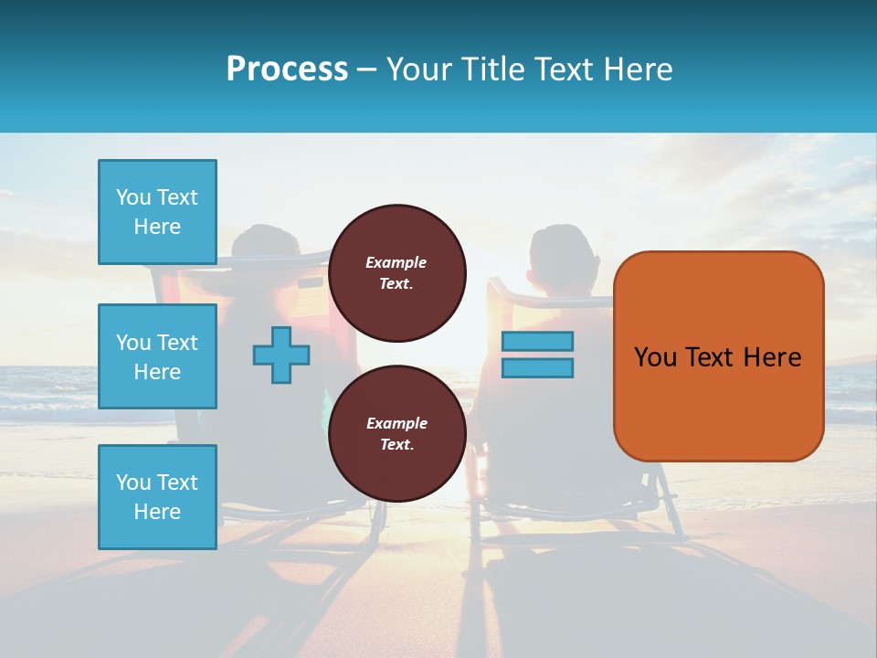 Two People Sitting In Beach Chairs Facing Each Other PowerPoint Template