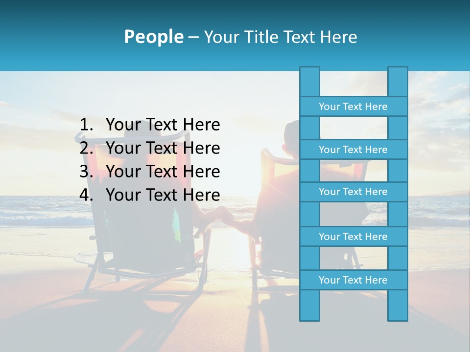 Two People Sitting In Beach Chairs Facing Each Other PowerPoint Template
