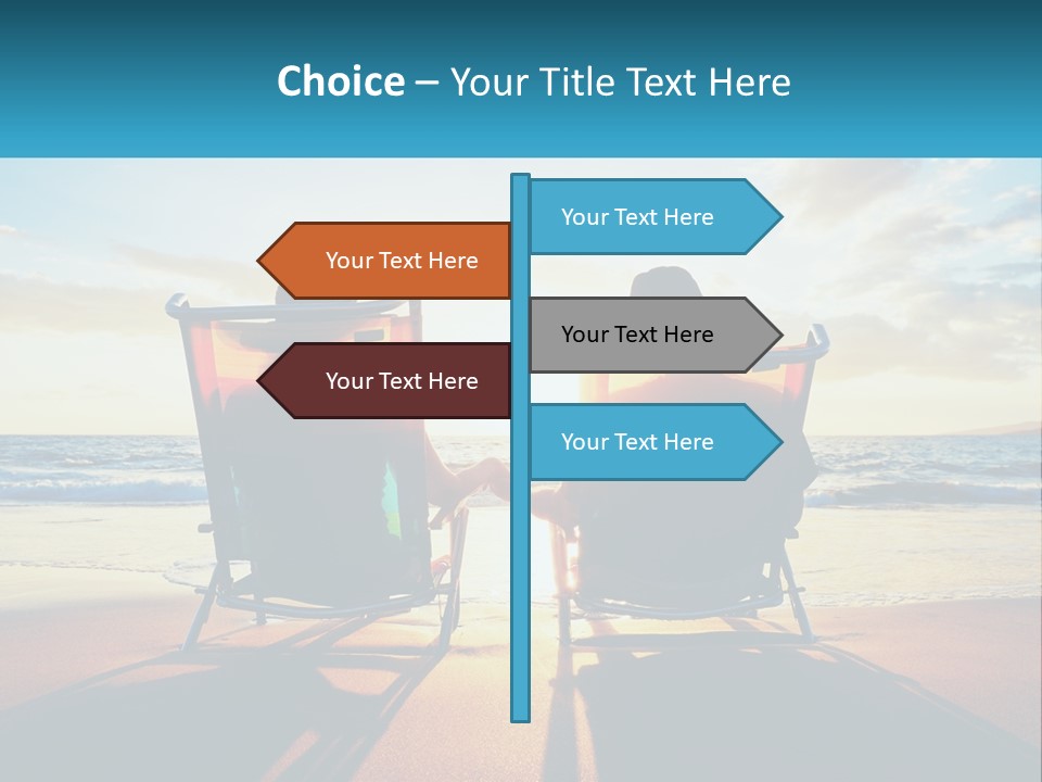 Two People Sitting In Beach Chairs Facing Each Other PowerPoint Template