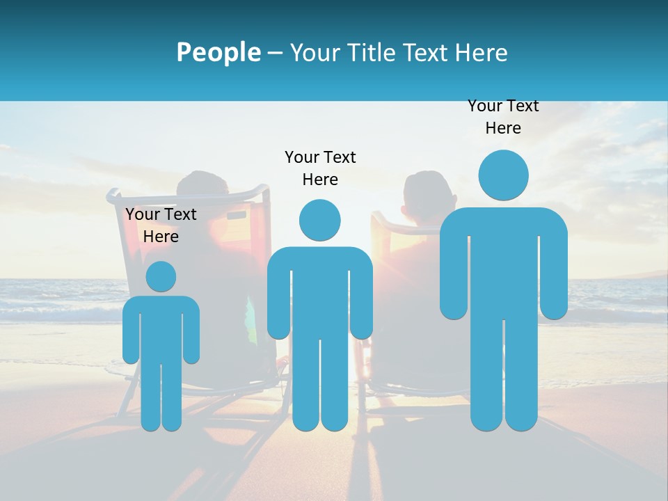 Two People Sitting In Beach Chairs Facing Each Other PowerPoint Template