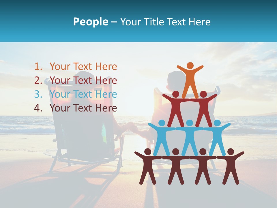 Two People Sitting In Beach Chairs Facing Each Other PowerPoint Template