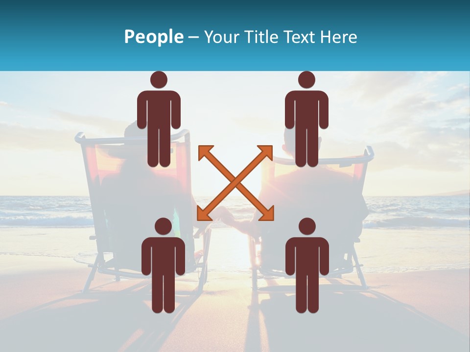 Two People Sitting In Beach Chairs Facing Each Other PowerPoint Template