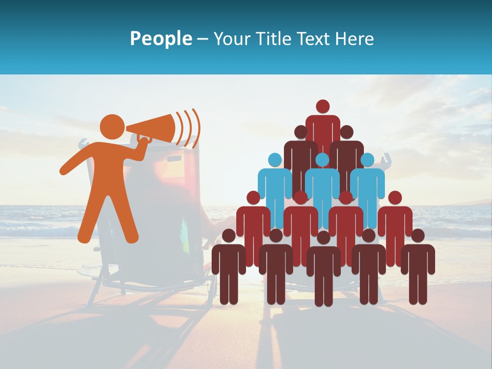 Two People Sitting In Beach Chairs Facing Each Other PowerPoint Template