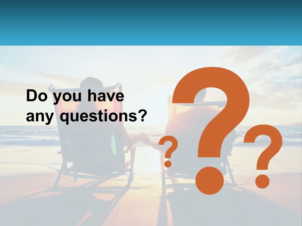 Two People Sitting In Beach Chairs Facing Each Other PowerPoint Template