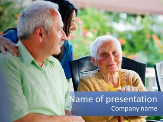 A Group Of People Sitting Around A Computer PowerPoint Template
