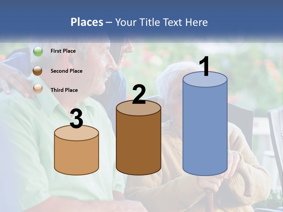 A Group Of People Sitting Around A Computer PowerPoint Template