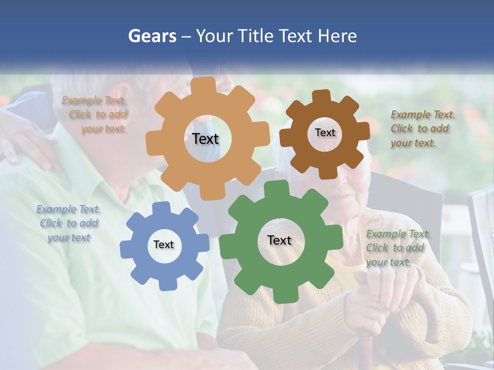 A Group Of People Sitting Around A Computer PowerPoint Template