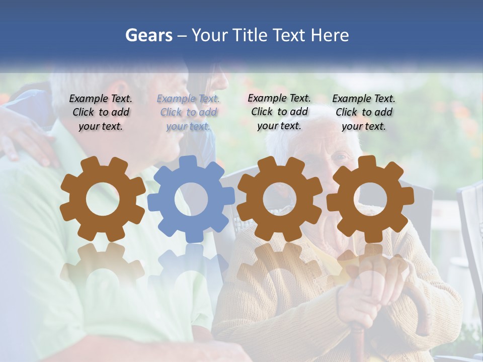 A Group Of People Sitting Around A Computer PowerPoint Template