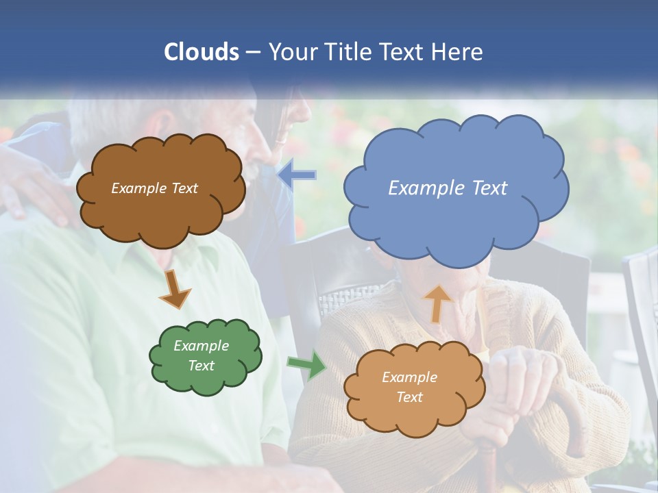 A Group Of People Sitting Around A Computer PowerPoint Template