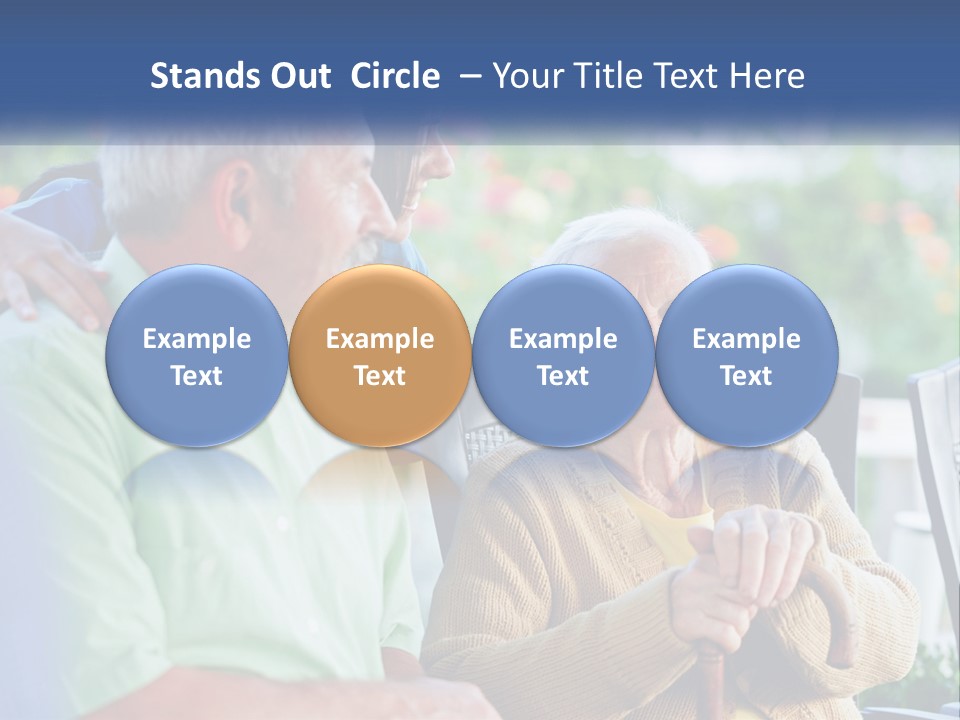 A Group Of People Sitting Around A Computer PowerPoint Template