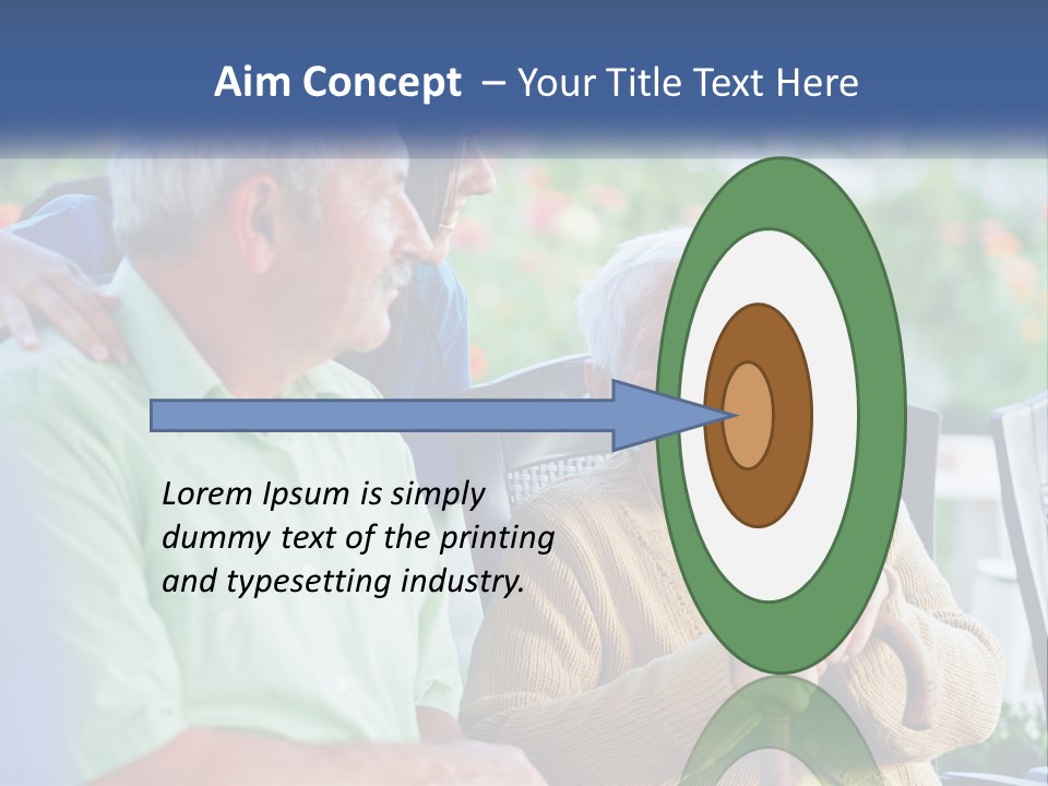 A Group Of People Sitting Around A Computer PowerPoint Template