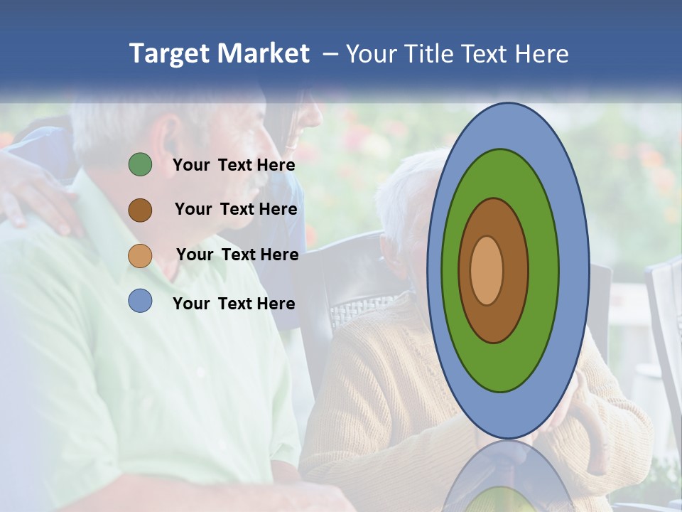 A Group Of People Sitting Around A Computer PowerPoint Template