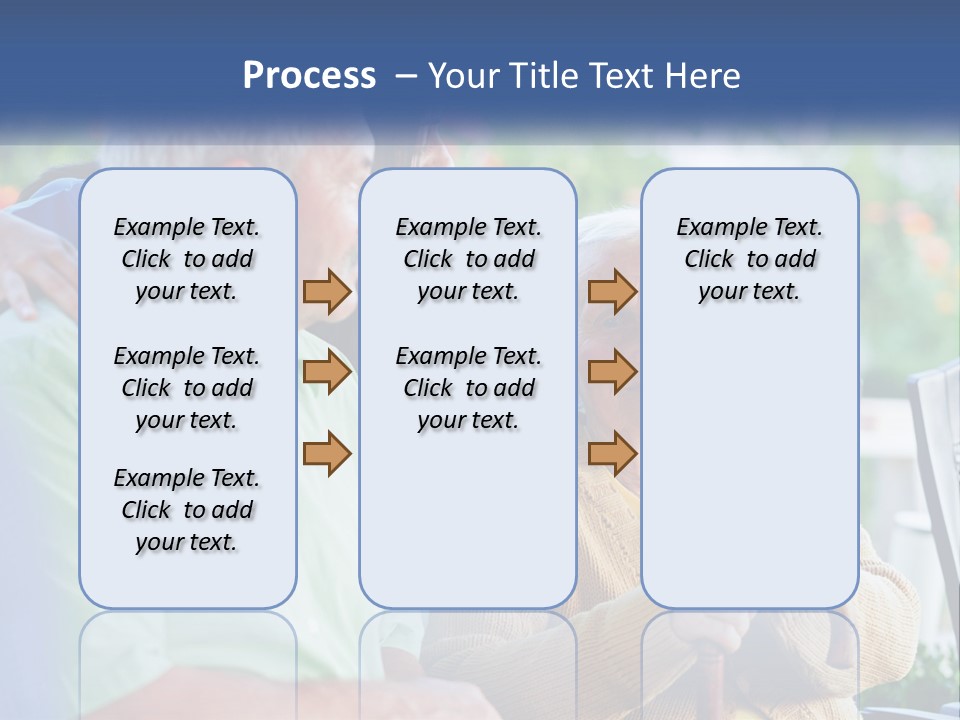 A Group Of People Sitting Around A Computer PowerPoint Template