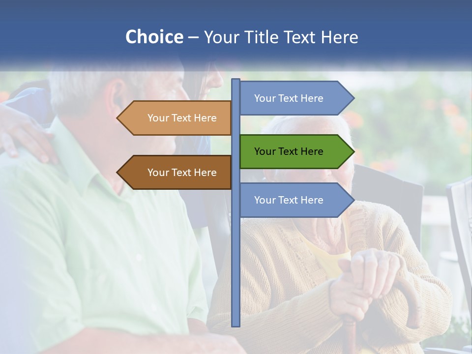 A Group Of People Sitting Around A Computer PowerPoint Template