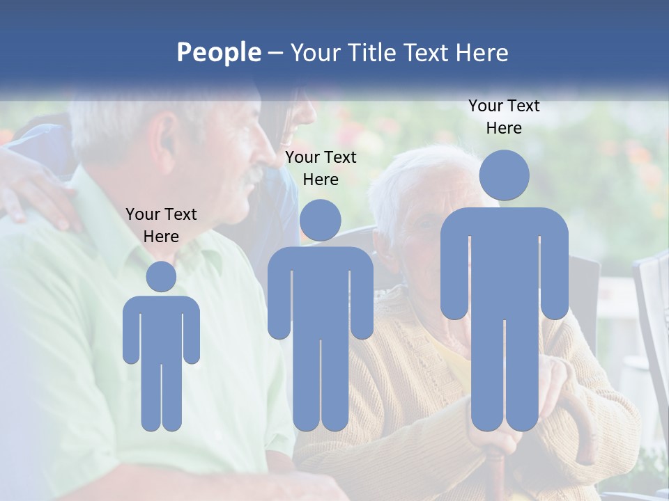 A Group Of People Sitting Around A Computer PowerPoint Template