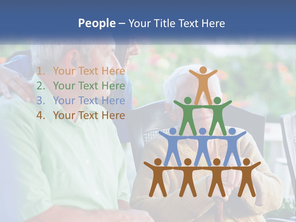 A Group Of People Sitting Around A Computer PowerPoint Template