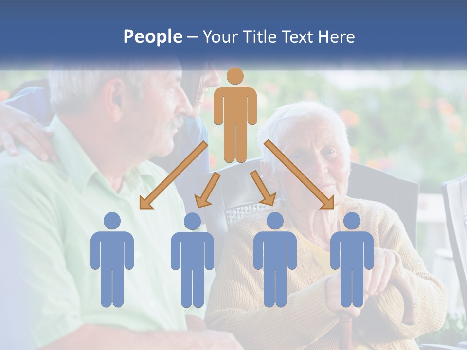 A Group Of People Sitting Around A Computer PowerPoint Template