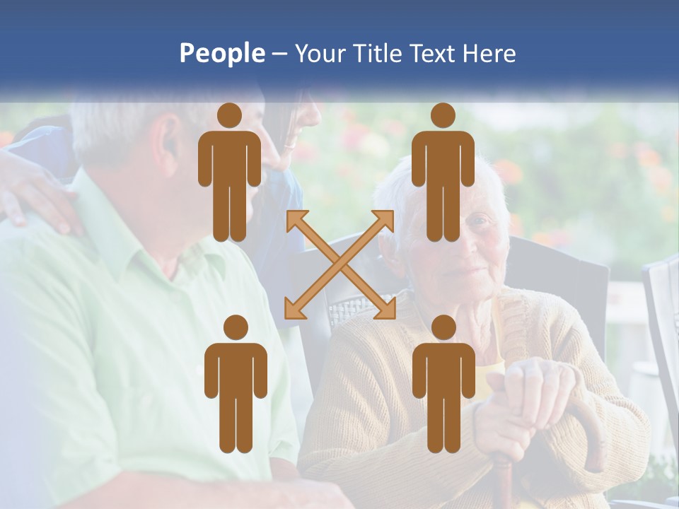 A Group Of People Sitting Around A Computer PowerPoint Template