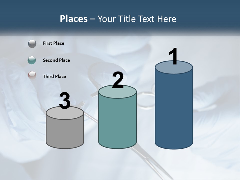 A Person In Blue Gloves Holding A Pair Of Scissors PowerPoint Template