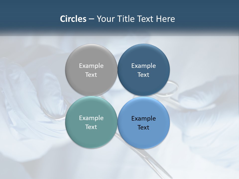 A Person In Blue Gloves Holding A Pair Of Scissors PowerPoint Template