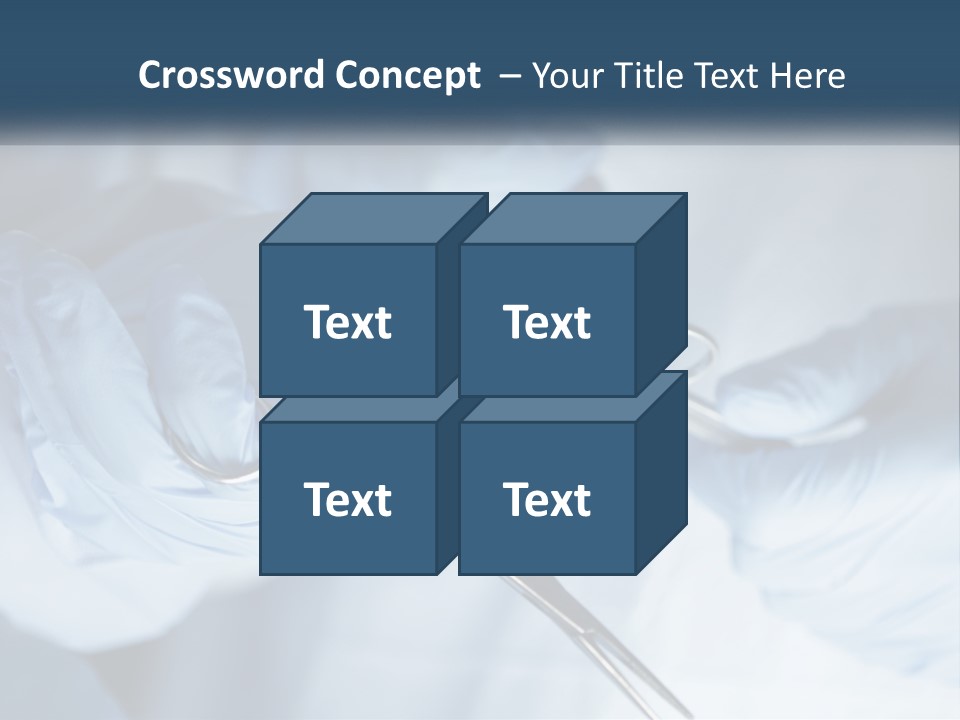 A Person In Blue Gloves Holding A Pair Of Scissors PowerPoint Template