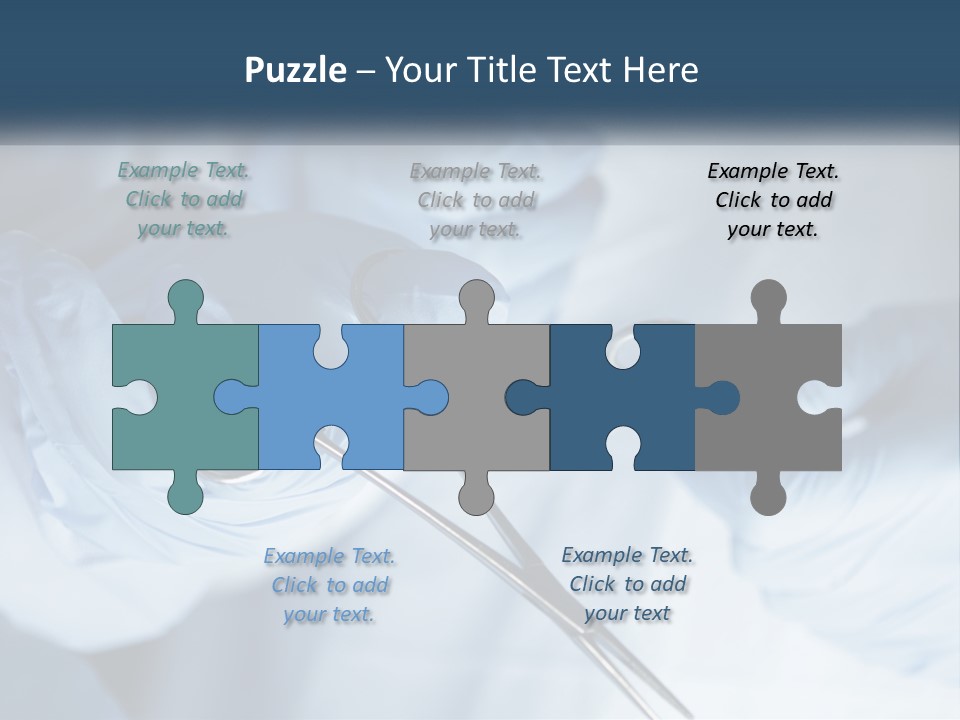 A Person In Blue Gloves Holding A Pair Of Scissors PowerPoint Template