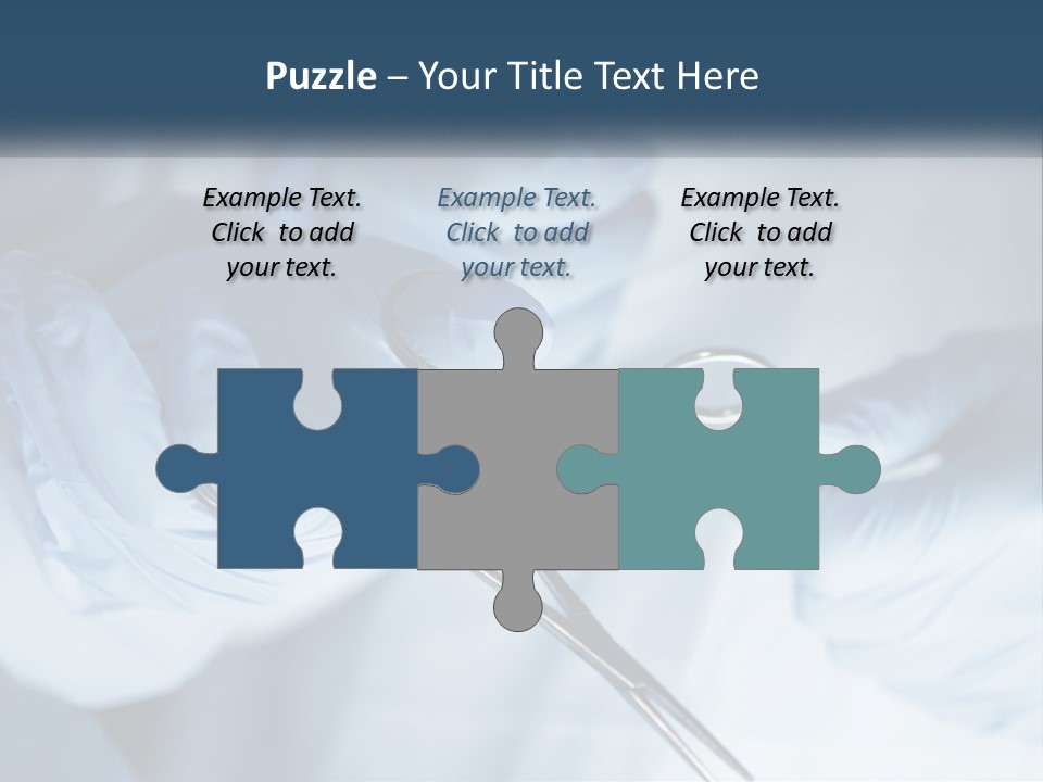 A Person In Blue Gloves Holding A Pair Of Scissors PowerPoint Template