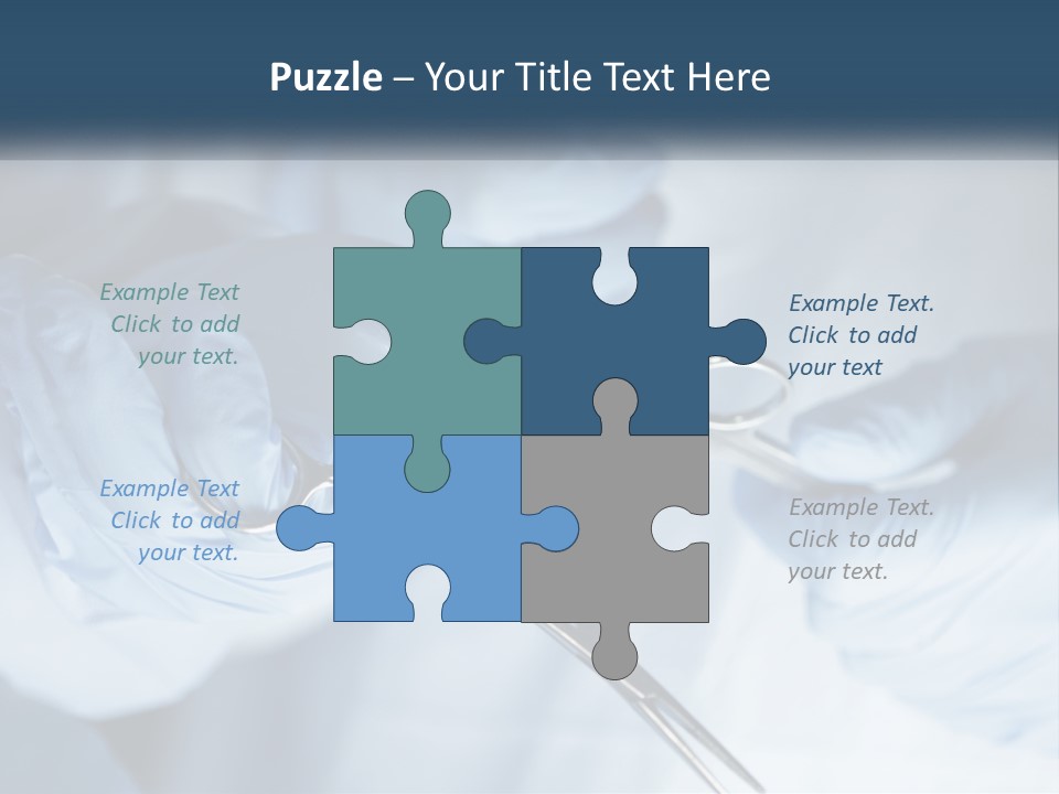 A Person In Blue Gloves Holding A Pair Of Scissors PowerPoint Template