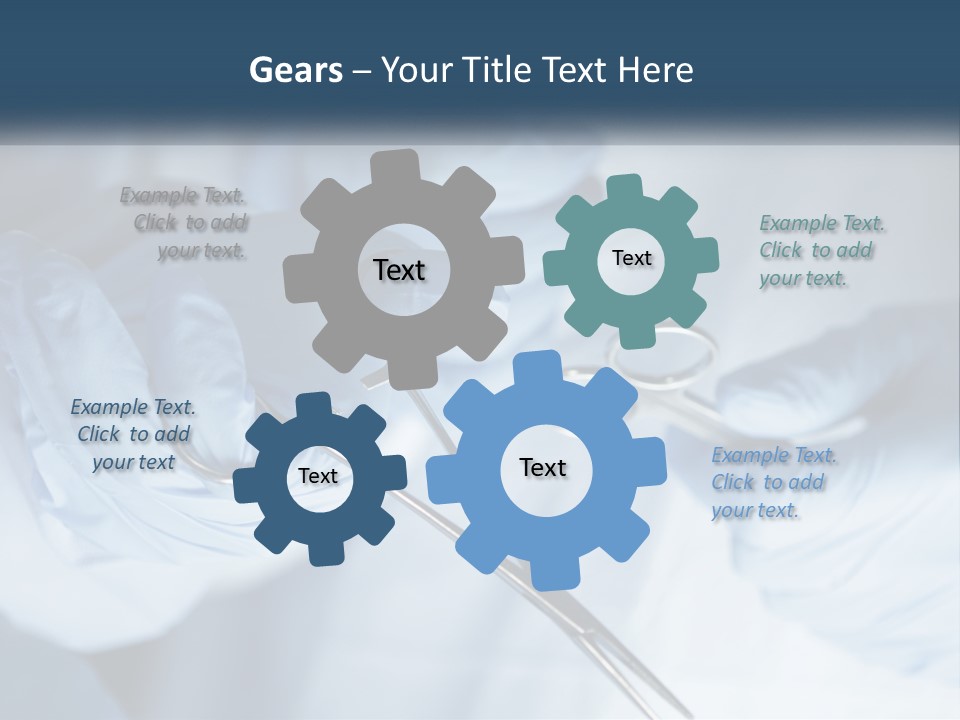 A Person In Blue Gloves Holding A Pair Of Scissors PowerPoint Template