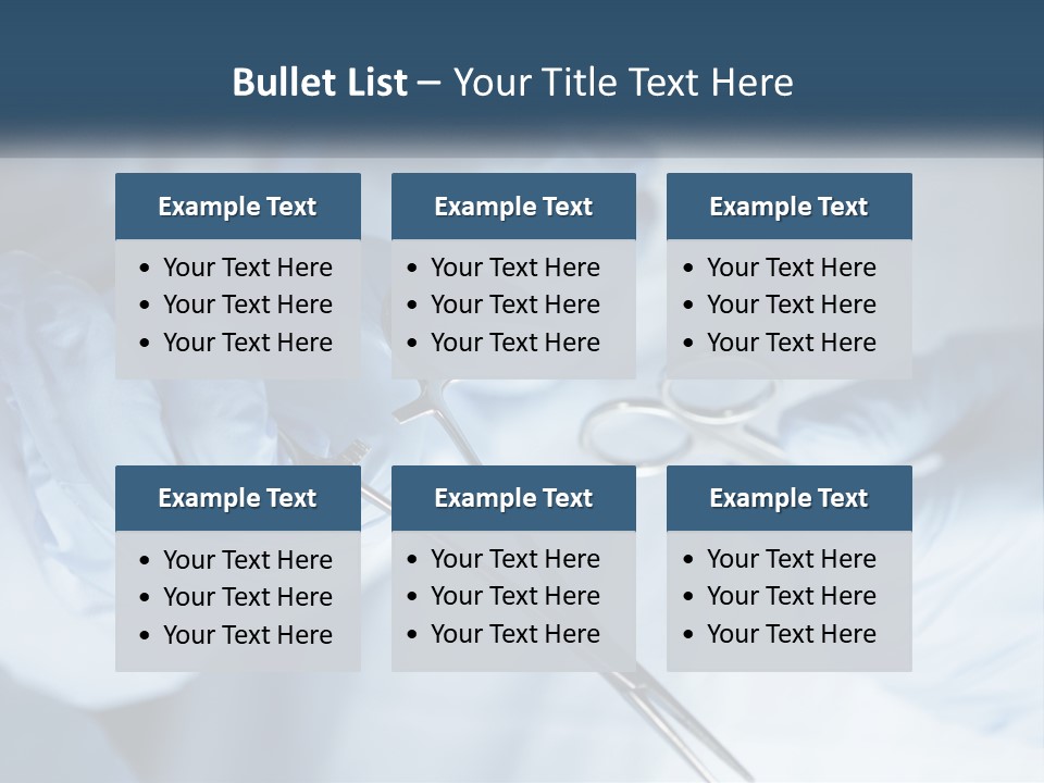 A Person In Blue Gloves Holding A Pair Of Scissors PowerPoint Template