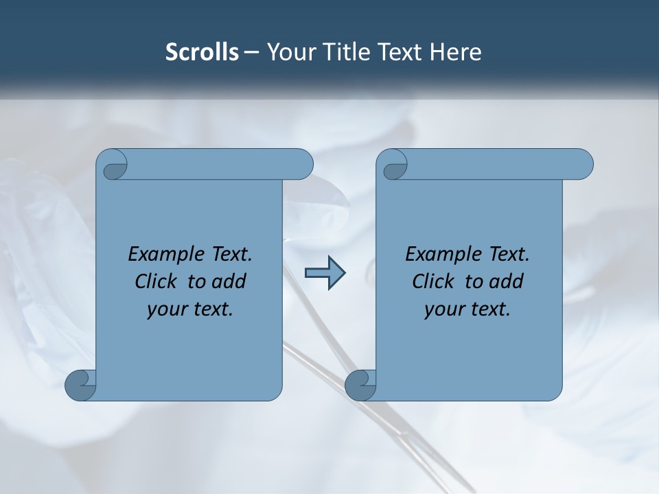 A Person In Blue Gloves Holding A Pair Of Scissors PowerPoint Template