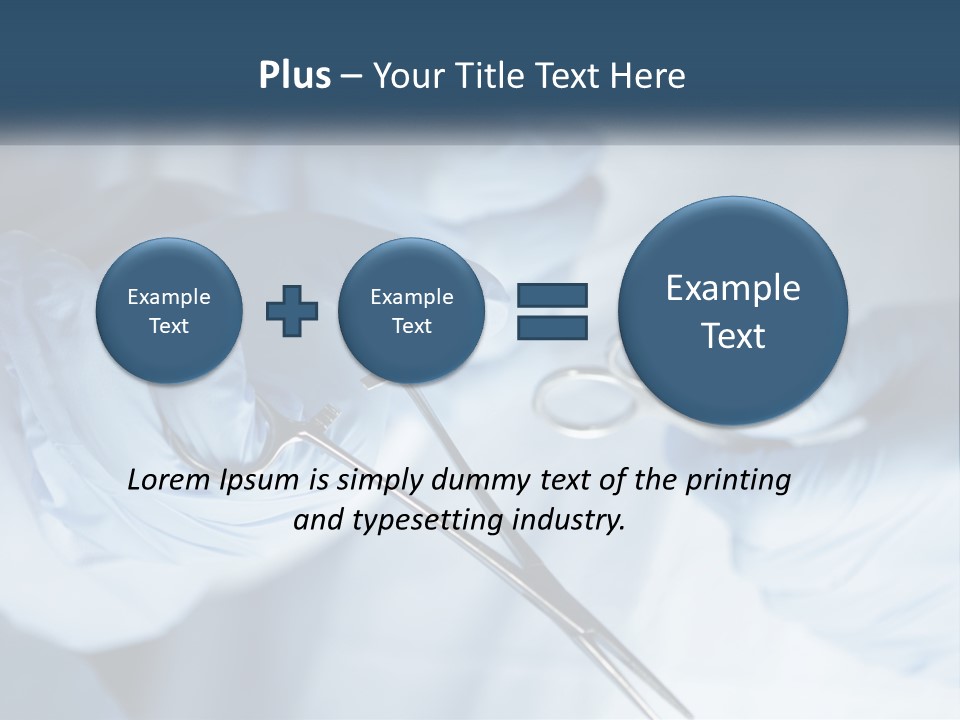 A Person In Blue Gloves Holding A Pair Of Scissors PowerPoint Template