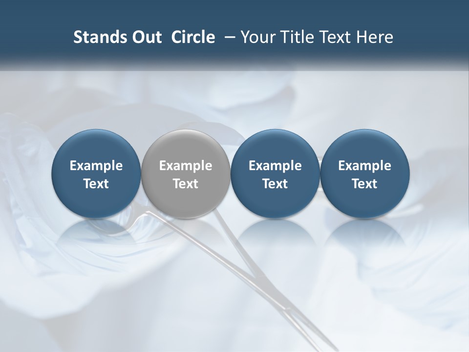 A Person In Blue Gloves Holding A Pair Of Scissors PowerPoint Template