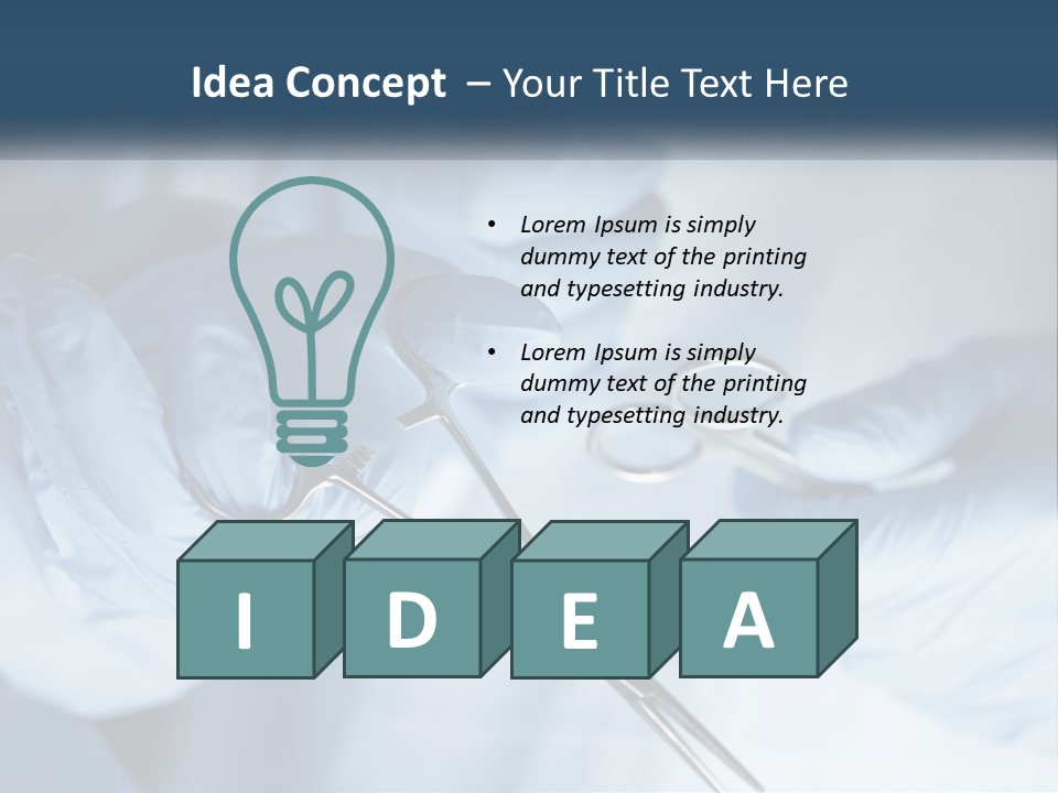 A Person In Blue Gloves Holding A Pair Of Scissors PowerPoint Template