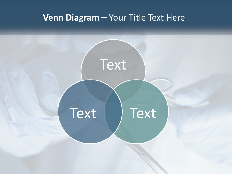 A Person In Blue Gloves Holding A Pair Of Scissors PowerPoint Template