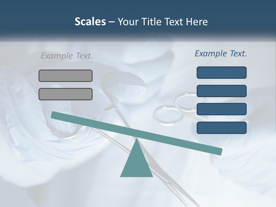 A Person In Blue Gloves Holding A Pair Of Scissors PowerPoint Template