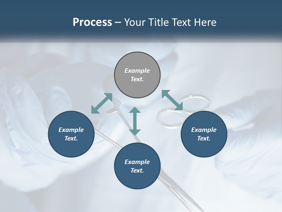 A Person In Blue Gloves Holding A Pair Of Scissors PowerPoint Template