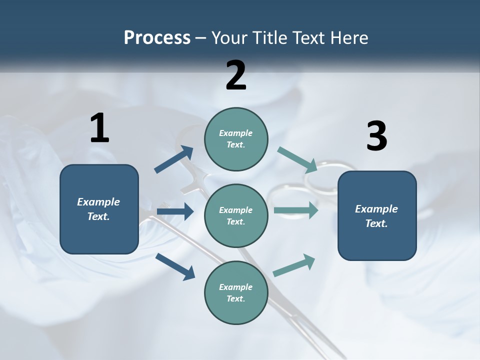 A Person In Blue Gloves Holding A Pair Of Scissors PowerPoint Template