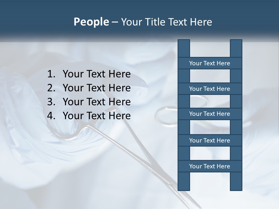 A Person In Blue Gloves Holding A Pair Of Scissors PowerPoint Template