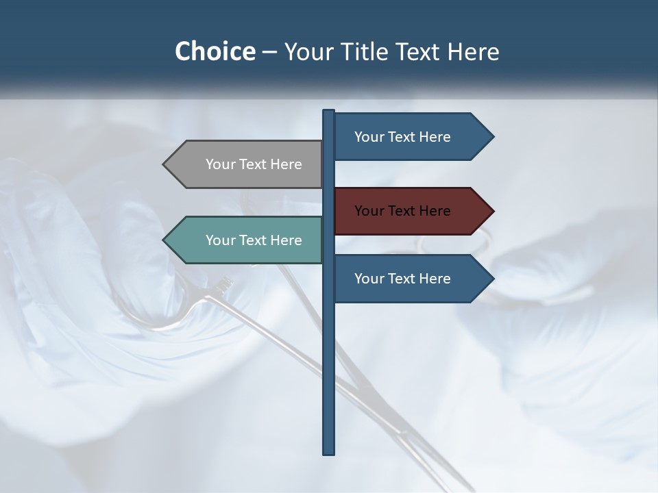 A Person In Blue Gloves Holding A Pair Of Scissors PowerPoint Template